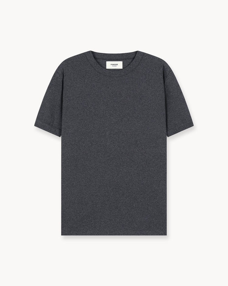 Fine Rib T-Shirt (dark grey marl)