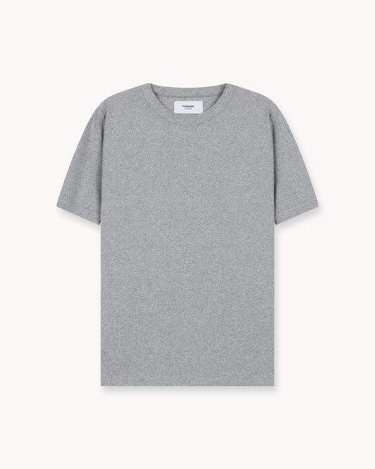 Fine Rib T-Shirt (mid grey melange)