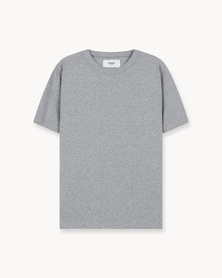 Fine Rib T-Shirt (mid grey melange)