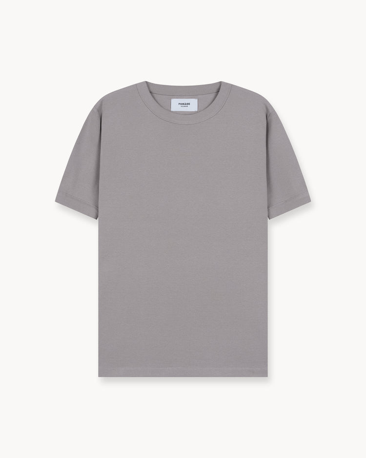 Fine Rib T-Shirt (Taupe)