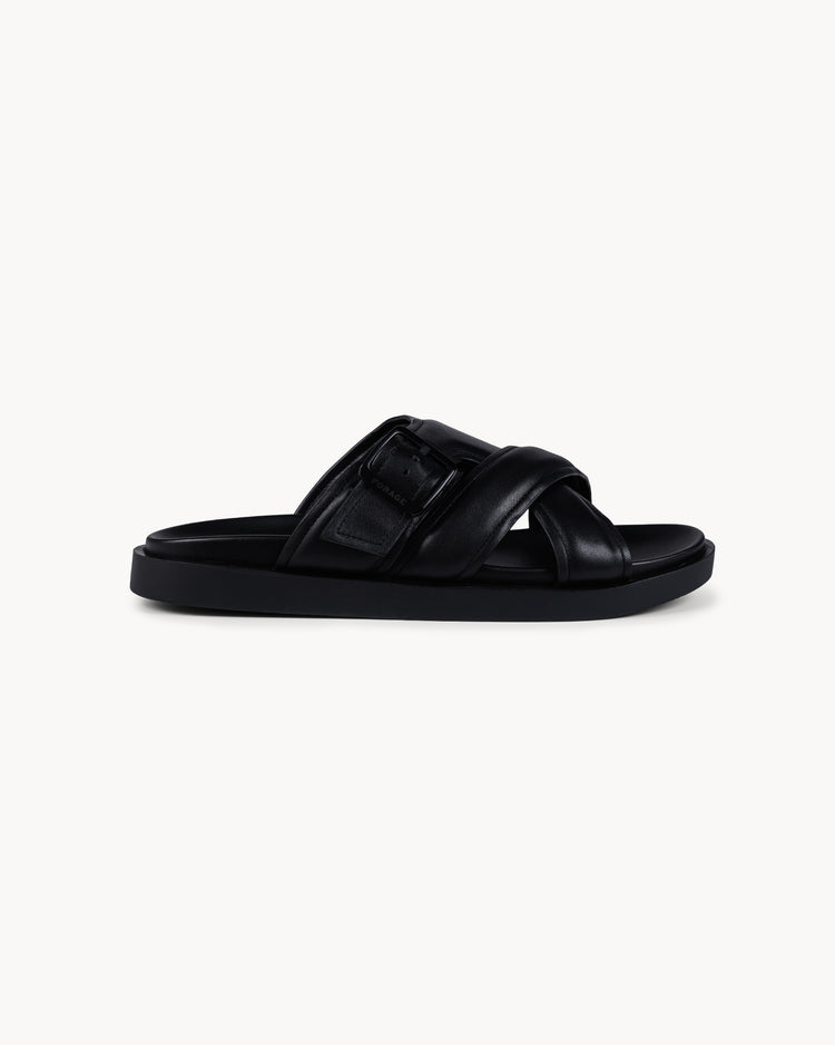 Leather Slides (Black)