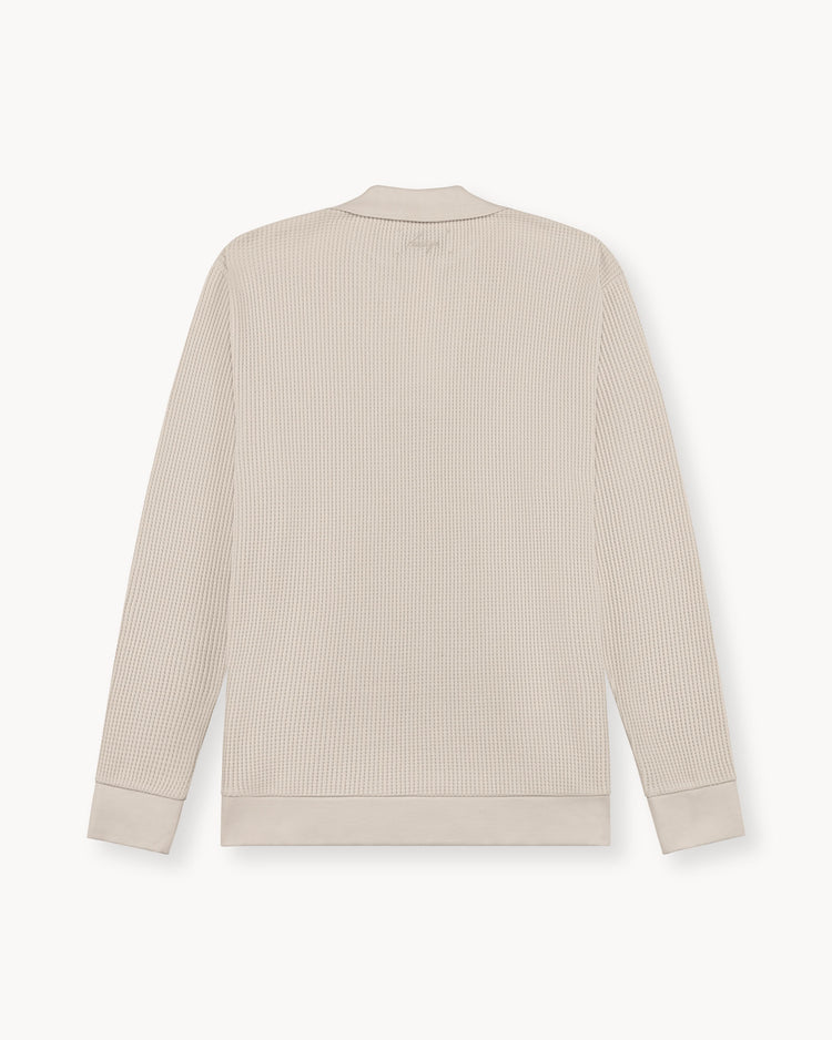 Waffle Longsleeve Polo (sand)