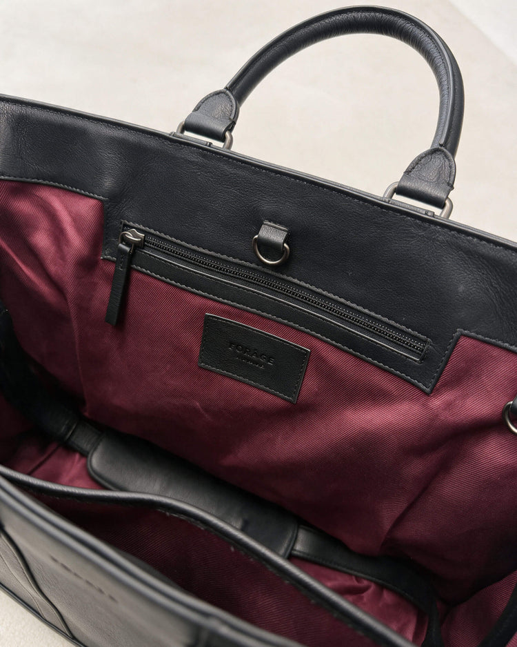 Leather Work Bag (Black)